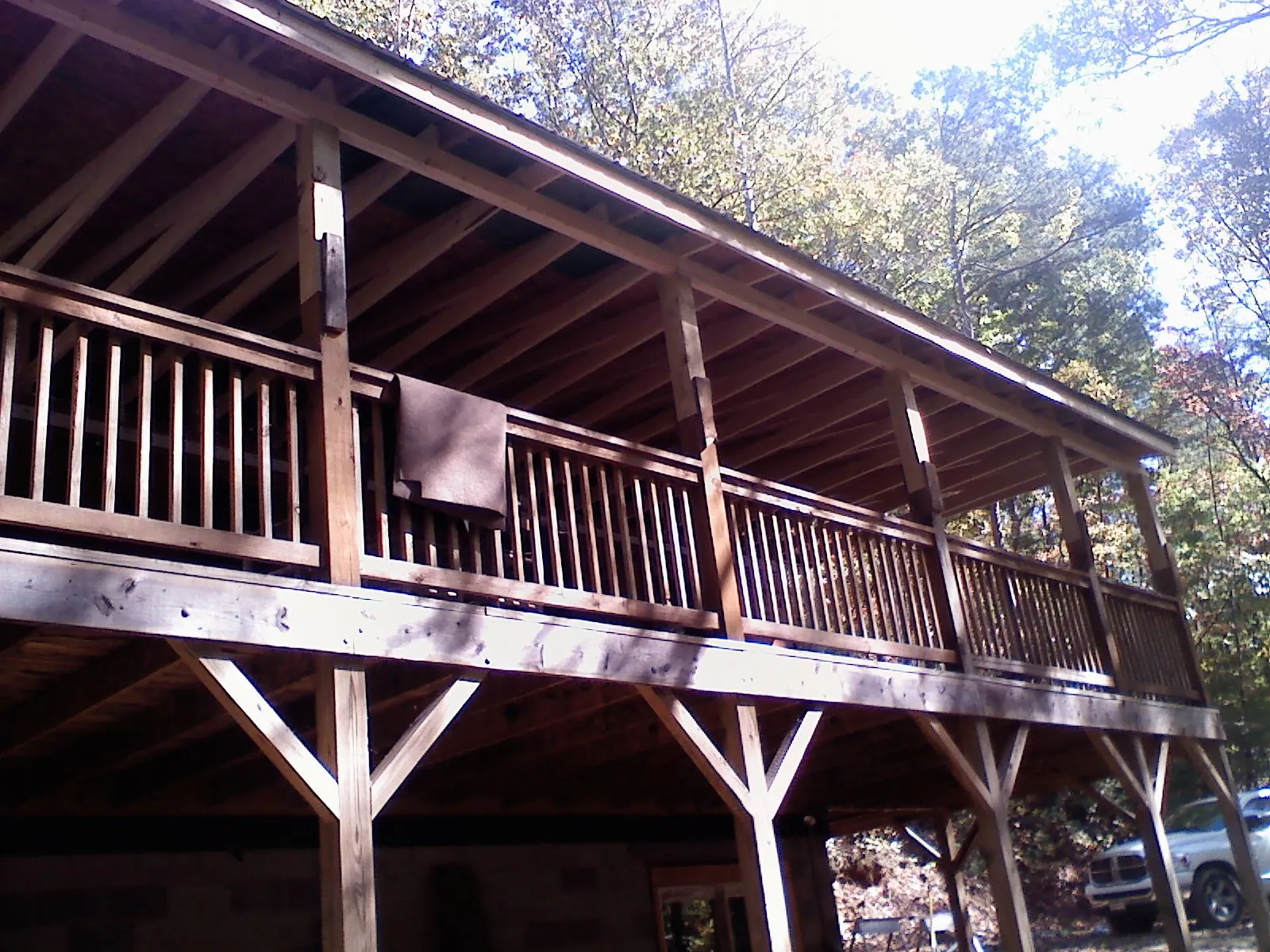 Timber framing under a new elevated porch and deck — Roof Leak Repair in Watsontown by Roofing Brothers